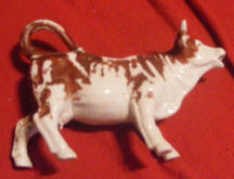 1498 Cow Creamer with Brown Markings