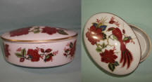 200 Trinket Box with red flowers and Bird of Paradise