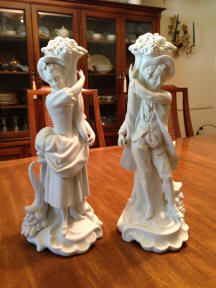 5895/A & 5895/B Bisque Victorian couple
