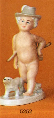 5252 Nude Boy Walking with Dog